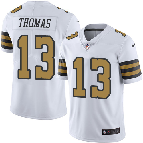 Nike Saints #13 Michael Thomas White Youth Stitched NFL Limited Rush Jersey - Click Image to Close